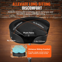 Saddle Drum Throne, 560-705 mm Height Adjustable, Padded Drum Stool Seat with Anti-Slip Feet Drumsticks 227 kg Max Weight Capacity, Swivel Drum Chair for Drummers
