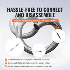 15.24M Dryer Vent Cleaner Kit, 37 Pieces Duct Cleaning Brush, Reinforced Nylon Dryer Vent Brush, Dryer Cleaning Tools Lint Remover with Flexible Lint Trap Brush, Clamp Connectors