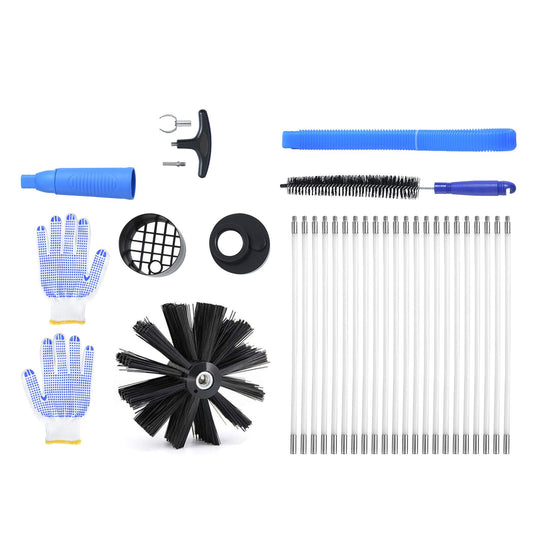 914.4CM Dryer Vent Cleaner Kit, 22 Pieces Duct Cleaning Brush, Reinforced Nylon Dryer Vent Brush with Complete Accessories, Dryer Cleaning Kit with Flexible Lint Trap Brush, Clamp Connectors