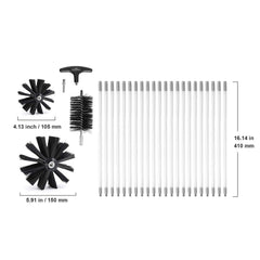 22 Pieces 9.1M Dryer Vent Cleaner Kit, Include 3 Different Sizes Flexible Lint Trap Brush, Reinforced Nylon Duct Cleaning Dryer Vent Brush, Dryer Cleaning Kit with Clamp Connectors