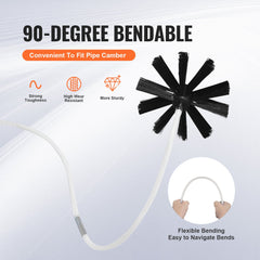 22 Pieces 9.1M Dryer Vent Cleaner Kit, Include 3 Different Sizes Flexible Lint Trap Brush, Reinforced Nylon Duct Cleaning Dryer Vent Brush, Dryer Cleaning Kit with Clamp Connectors