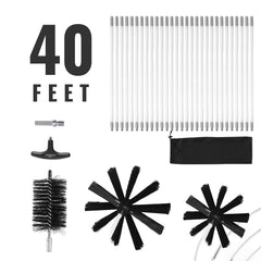 29 Pieces 12.2M Dryer Vent Cleaner Kit, Include 3 Different Sizes Flexible Lint Trap Brush, Reinforced Nylon Duct Cleaning Dryer Vent Brush, Dryer Cleaning Kit with Clamp Connectors