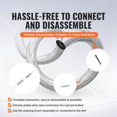 29 Pieces 12.2M Dryer Vent Cleaner Kit, Include 3 Different Sizes Flexible Lint Trap Brush, Reinforced Nylon Duct Cleaning Dryer Vent Brush, Dryer Cleaning Kit with Clamp Connectors