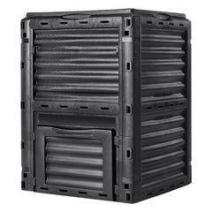 Garden Compost Bin 300 L, BPA Free Composter, Large Capacity Outdoor Composting Bin with Top Lid and Bottom Door, Easy Assembling, Lightweight, Fast Creation of Fertile Soil