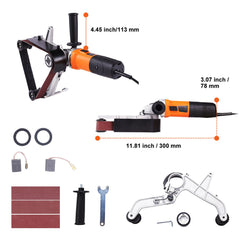 Pipe Tube Polisher Sander, 1300W Pipe Belt Sander with 6 Variable Speeds 1100-3200rpm, Professional Belt Sander Grinding Machine with 3PCS Sanding Belts for Burnishing Finishing Rust Removal