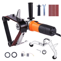 Pipe Tube Polisher Sander, 1300W Pipe Belt Sander with 6 Variable Speeds 1100-3200rpm, Professional Belt Sander Grinding Machine with 3PCS Sanding Belts for Burnishing Finishing Rust Removal