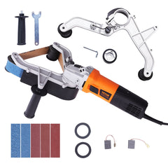Pipe Tube Polisher Sander, 1300W Pipe Belt Sander with 6 Variable Speeds 1100-3200rpm, Professional Belt Sander Grinding Machine with 50PCS Sanding Belts for Burnishing Finishing Rust Removal