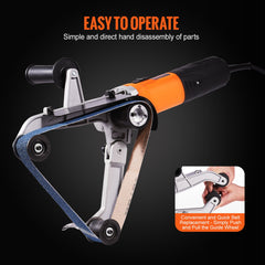 Pipe Tube Polisher Sander, 1300W Pipe Belt Sander with 6 Variable Speeds 1100-3200rpm, Professional Belt Sander Grinding Machine with 50PCS Sanding Belts for Burnishing Finishing Rust Removal