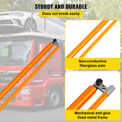Load Height Measuring Stick, 15\' Sturdy Fiberglass Truck Height Stick with Adjustable Pole, Non-conductive Truck Height Measuring Stick with Carrying Bag, Height Stick for Trucks, Car Haulers
