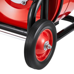 Drain Cleaner Machine 30m x 19mm, Auto Feed Sewer Snake Auger, Portable Drain Cleaning Machine with Multi-Wheel Combination, 6 Cutters & Air-Activated Foot Switch for 100mm to 200mm Pipes