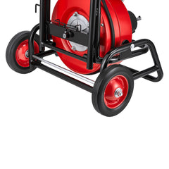 Drain Cleaner Machine 22m x 12.7mm, Auto Feed Sewer Snake Auger, Portable Drain Cleaning Machine with Climbing Wheels, Adjustable Drum, 8 Cutters & Foot Switch for 50mm to 150mm Pipes