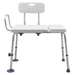 Tub Transfer Bench for Bathtub, 180 kg Capacity Heavy Duty Shower Chair with Arm, Backrest and Curtain Slot, Height Adjustable Shower Bench Bath Seat for Adults, Seniors, Elderly and Disabled