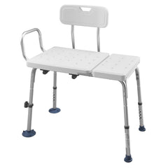 Tub Transfer Bench for Bathtub, 180 kg Capacity Heavy Duty Shower Chair with Arm, Backrest and Curtain Slot, Height Adjustable Shower Bench Bath Seat for Adults, Seniors, Elderly and Disabled