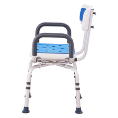 Swivel Shower Chair 360 Degree, Adjustable Shower Seat with Armrests and Backrest for Inside Shower or Bathtub, Non-Slip Rotating Bathtub Chair Seat for Elderly Disabled Injured, 400lbs Capacity