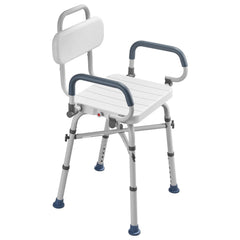 Swivel Shower Chair with Arms and Back, 227 kg Load Heavy Duty Bench Seat for Inside Shower Stall and Bathtub, Height Adjustable Bathroom Bath Tub Seat for Adults, Seniors, Elderly and Disabled