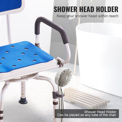 Swivel Shower Chair 360 Degree, Adjustable Shower Seat with Pivoting Arms for Inside Showers or Tubs, Non-Slip Rotating Bathtub Shower Chair for Elderly Disabled Injured, 400LBS Capacity