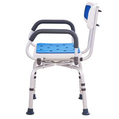 Swivel Shower Chair 360 Degree, Adjustable Shower Seat with Pivoting Arms for Inside Showers or Tubs, Non-Slip Rotating Bathtub Shower Chair for Elderly Disabled Injured, 400LBS Capacity
