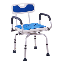 Swivel Shower Chair 360 Degree, Adjustable Shower Seat with Pivoting Arms for Inside Showers or Tubs, Non-Slip Rotating Bathtub Shower Chair for Elderly Disabled Injured, 400LBS Capacity