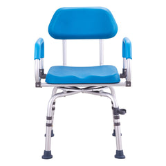 Swivel Shower Chair 360 Degree, Adjustable Shower Seat with Pivoting Arms & Padded Bath Seat for Inside Shower or Tub, Non-Slip Rotating Bathtub Chair for Elderly Disabled, 300LBS Capacity