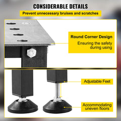 Welding Table 36" x 24", 800LBS Capacity Welding Workbench Table, Heavy-Duty Work Bench with 0.63" Fixture Holes and Non-slip Foot Pads for Welding Assembly Repair Works