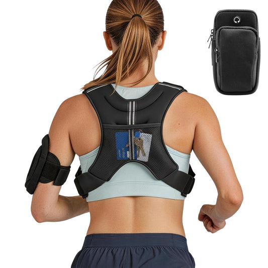 Weighted Vest, 16 lbs Weight Vest with Reflective Stripe, Adjustable Buckle Body Weight Vest for Men Women, Workout Equipment for Strength Training, Running, Jogging, Fitness, and Weight Loss
