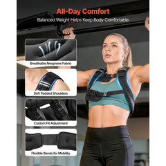 Weighted Vest, 16 lbs Weight Vest with Reflective Stripe, Adjustable Buckle Body Weight Vest for Men Women, Workout Equipment for Strength Training, Running, Jogging, Fitness, and Weight Loss
