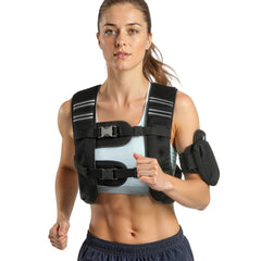 Weighted Vest, 16 lbs Weight Vest with Reflective Stripe, Adjustable Buckle Body Weight Vest for Men Women, Workout Equipment for Strength Training, Running, Jogging, Fitness, and Weight Loss