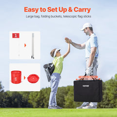 Backyard Golf Game, 6 Hole Golf Course, Golf Game Practice Games, Golf Chipping Game for Family, Adults and Kids, Portable Outdoor Yard Golf Game for Lawn, Yard, Camping, Park, Beach