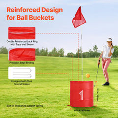 Backyard Golf Game 9 Hole Portable Bucket Golf Game for Kids and Adults