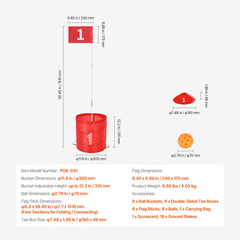 Backyard Golf Game 9 Hole Portable Bucket Golf Game for Kids and Adults