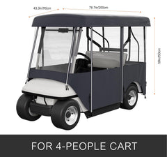 Golf Cart Enclosure, Polyester Driving Enclosure, Club Car Covers Universal Fits for 2+2 Passenger Golf Carts, Sunproof and Dustproof Outdoor Cart Cover