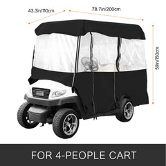 Golf Cart Enclosure, Polyester Driving Enclosure, Club Car Covers Universal Fits for 2+2 Passenger Golf Carts, Sunproof and Dustproof Outdoor Cart Cover