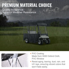 Golf Cart Enclosure, Polyester Driving Enclosure, Club Car Covers Universal Fits for 2+2 Passenger Golf Carts, Sunproof and Dustproof Outdoor Cart Cover