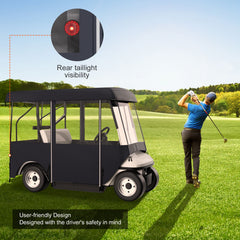 Golf Cart Enclosure, Polyester Driving Enclosure, Club Car Covers Universal Fits for 2+2 Passenger Golf Carts, Sunproof and Dustproof Outdoor Cart Cover