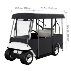 Golf Cart Enclosure, Polyester Driving Enclosure, Club Car Covers Universal Fits for 2+2 Passenger Golf Carts, Sunproof and Dustproof Outdoor Cart Cover
