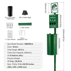 Dog Waste Station 11.5 Gallons Outdoor Dog Poop Station with 600 Bags
