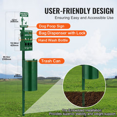 Dog Waste Station with 600 Dog Poop Bags Commercial Park Pet Poop Station