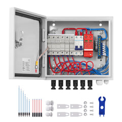 Solar PV Combiner Box 6 String 10A for Solar Panel System Steel Case IP65