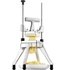 Commercial Vegetable Fruit Chopper, Stainless Steel French Fry Cutter with 4 Blades 1/4" 3/8" 1/2", 6-wedge Slicer, Chopper Dicer with Tray, Heavy Duty Cutter for Potato Tomato Onion Mushroom