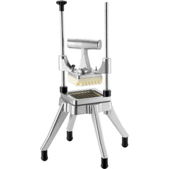 Commercial Vegetable Fruit Chopper, Stainless Steel French Fry Cutter with 4 Blades 1/4" 3/8" 1/2", 6-wedge Slicer, Chopper Dicer with Tray, Heavy Duty Cutter for Potato Tomato Onion Mushroom