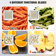 Commercial Vegetable Dicer Vegetable Chopper 4 Blades French Fry Cutter