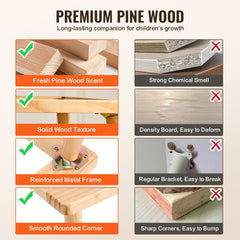 Kids Sensory Table Indoor Wooden Play Sand Water Table with 3 Storage Bins