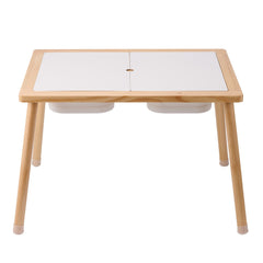 Kids Sensory Table Indoor Wooden Play Sand Water Table with 3 Storage Bins