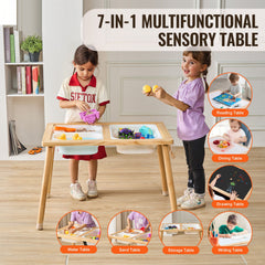 Kids Sensory Table Sand Water Play Table with 1 Paper Roll 3 Storage Bins
