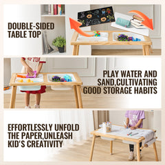Kids Sensory Table Sand Water Play Table with 1 Paper Roll 3 Storage Bins