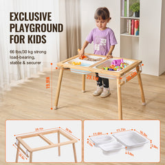Kids Sensory Table Sand Water Play Table with 1 Paper Roll 3 Storage Bins