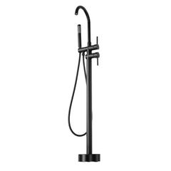 Freestanding Bathtub Faucet, Floor Mount, Freestanding Tub Filler, Shower Mixer Taps, Two Water Modes, 360° Swivel Spout, for Bathing & Showering Pet Bathing Cleaning Drains Toilet Flushing