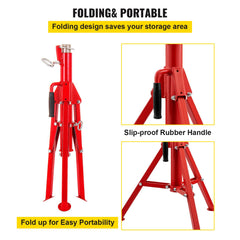 V Head Pipe Stand 1/8-12 inch Capacity, Adjustable Height 28-52 inch, Pipe Stands 2500 lbs Load Capacity, Portable Folding Pipe Stands, Carbon Steel Body More Durable