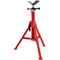 V Head Pipe Stand 1/8-12 inch Capacity, Adjustable Height 28-52 inch, Pipe Stands 2500 lbs Load Capacity, Portable Folding Pipe Stands, Carbon Steel Body More Durable