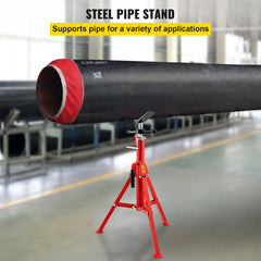 Pipe Jack Stand V-Head Foldable Legs 2500LB Max. Height 52"